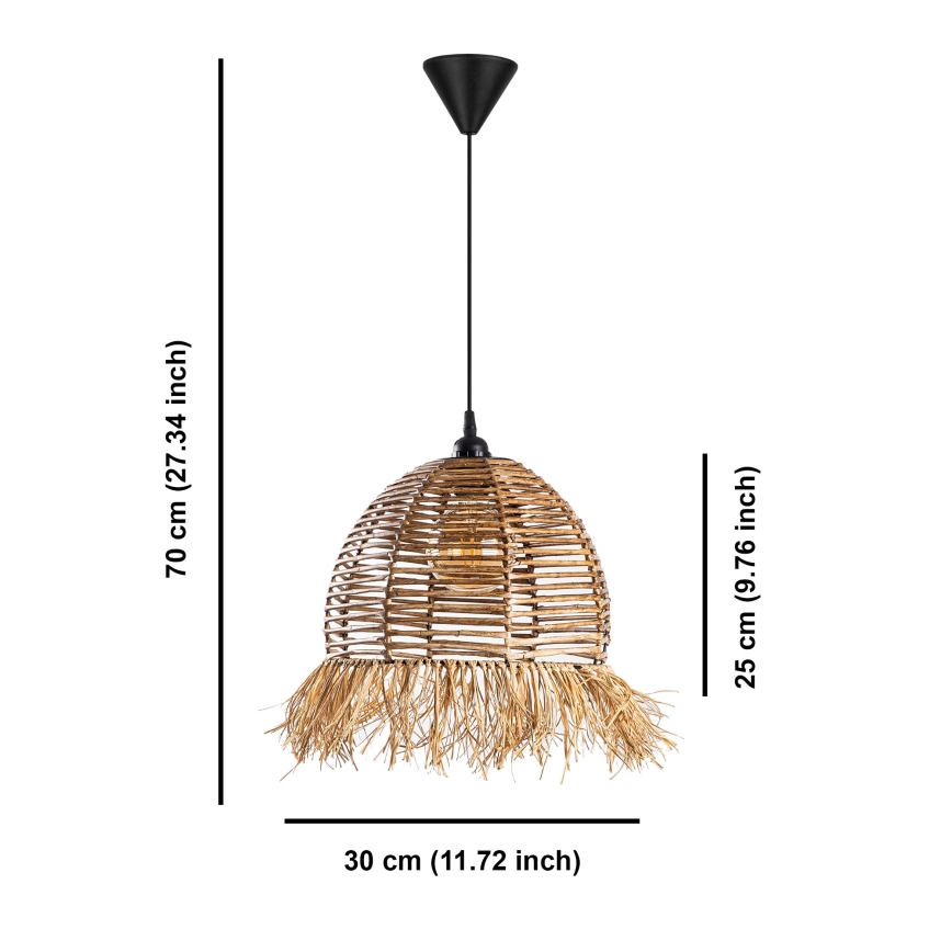 Lustr na lanku RUYO 1xE27/40W/230V hnědá