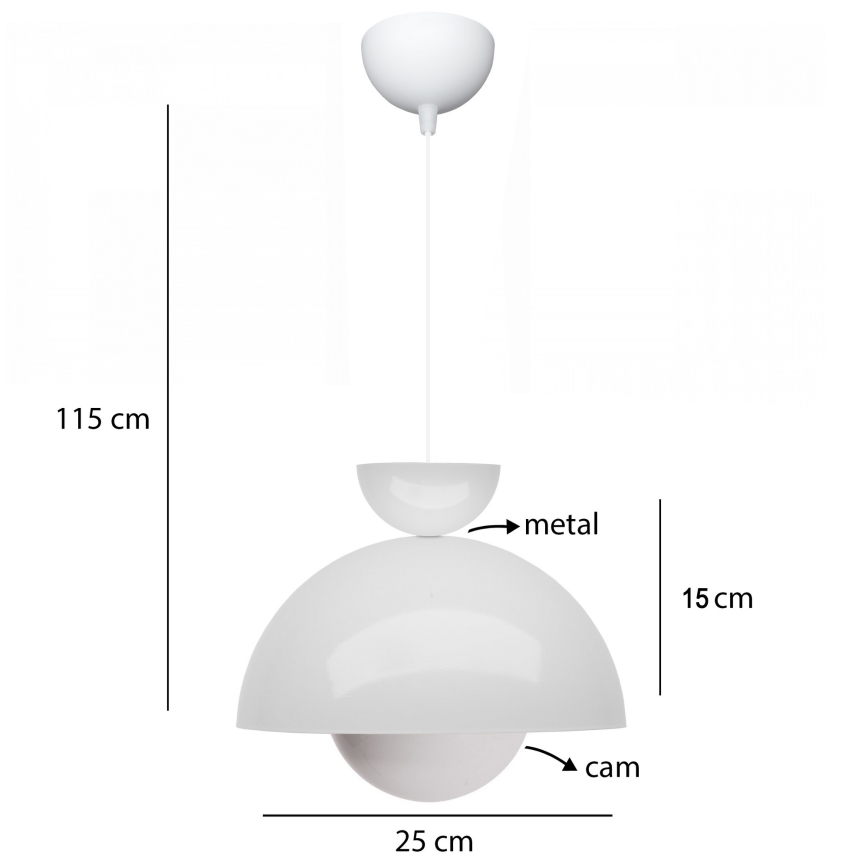 Lustr na lanku SALVA 1xE27/15W/230V bílá