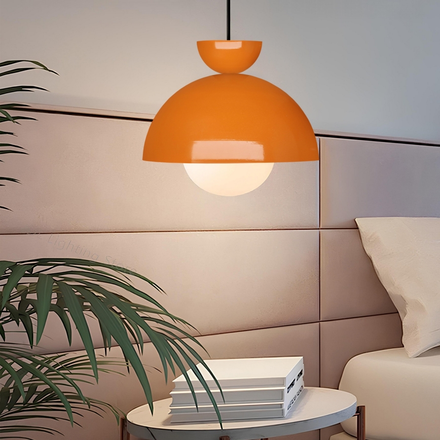 Lustr na lanku SALVA 1xE27/15W/230V oranžová