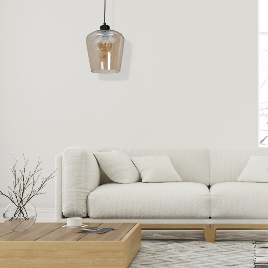 Lustr na lanku SANTIAGO 1xE27/60W/230V hnědá