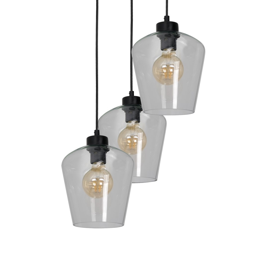 Lustr na lanku SANTIAGO 3xE27/60W/230V čirá