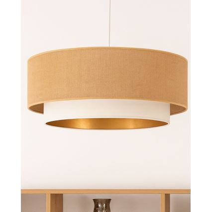 Lustr na lanku SARTA 1xE27/60W/230V bílá/juta