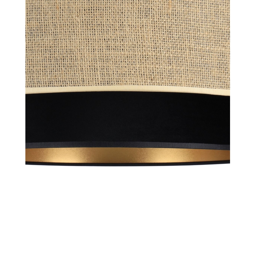 Lustr na lanku SARTA 1xE27/60W/230V pr. 45 cm černá/juta