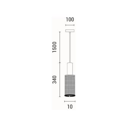 Lustr na lanku SCOURO 1xE27/40W/230V černá