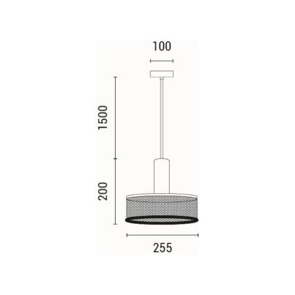 Lustr na lanku SCOURO 1xE27/40W/230V černá