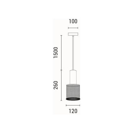 Lustr na lanku SCOURO 1xE27/40W/230V černá