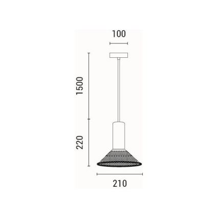 Lustr na lanku SCOURO 1xE27/40W/230V černá