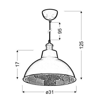 Lustr na lanku SCRIMI 1xE27/60W/230V