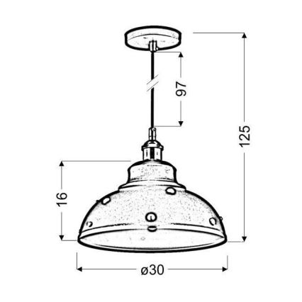 Lustr na lanku SCRIMI 1xE27/60W/230V