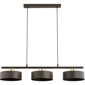 Lustr na lanku SELIA 3xE27/15W/230V hnědá