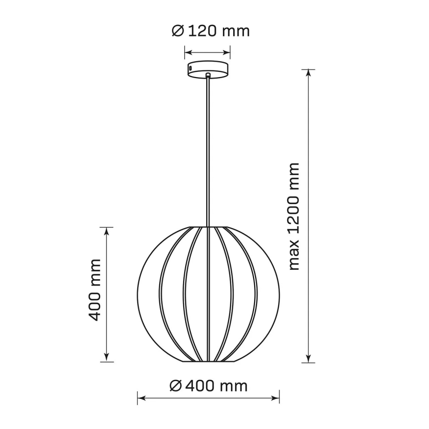 Lustr na lanku SENSAI 1xE27/20W/230V pr. 40 cm béžová