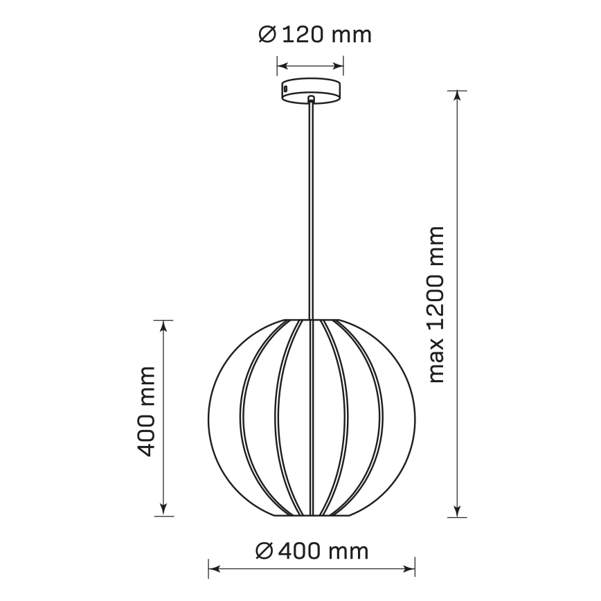 Lustr na lanku SENSAI 1xE27/20W/230V pr. 40 cm černá