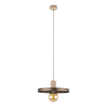 Lustr na lanku SILA 1xE27/15W/230V pr. 30 cm hnědá/béžová
