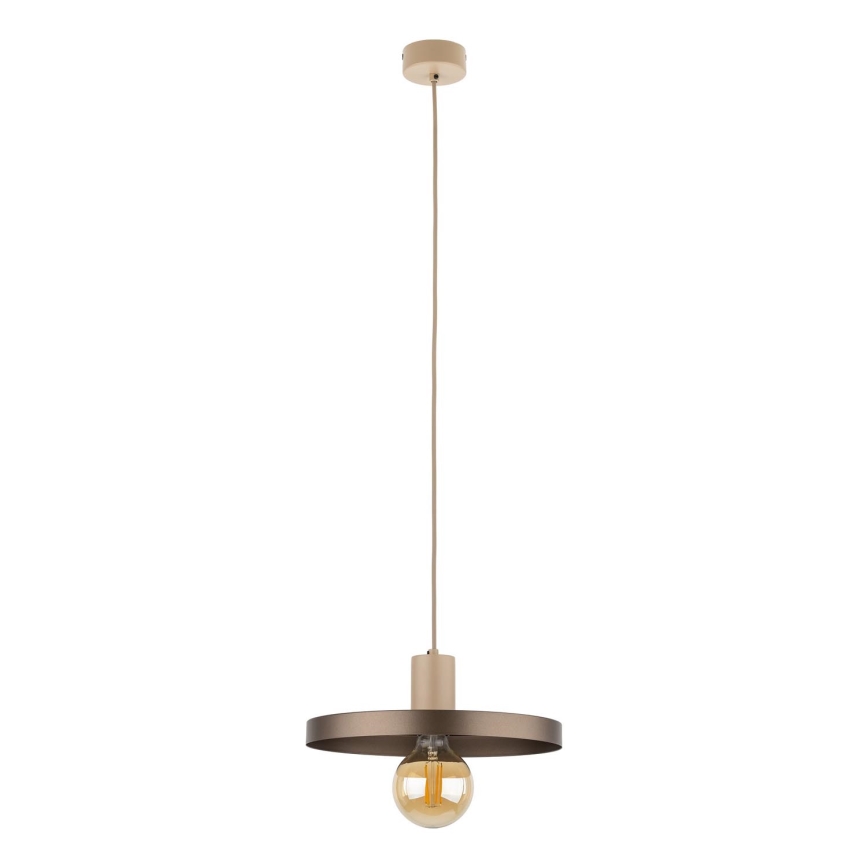 Lustr na lanku SILA 1xE27/15W/230V pr. 30 cm hnědá/béžová