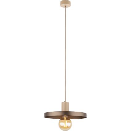 Lustr na lanku SILA 1xE27/15W/230V pr. 30 cm hnědá/béžová