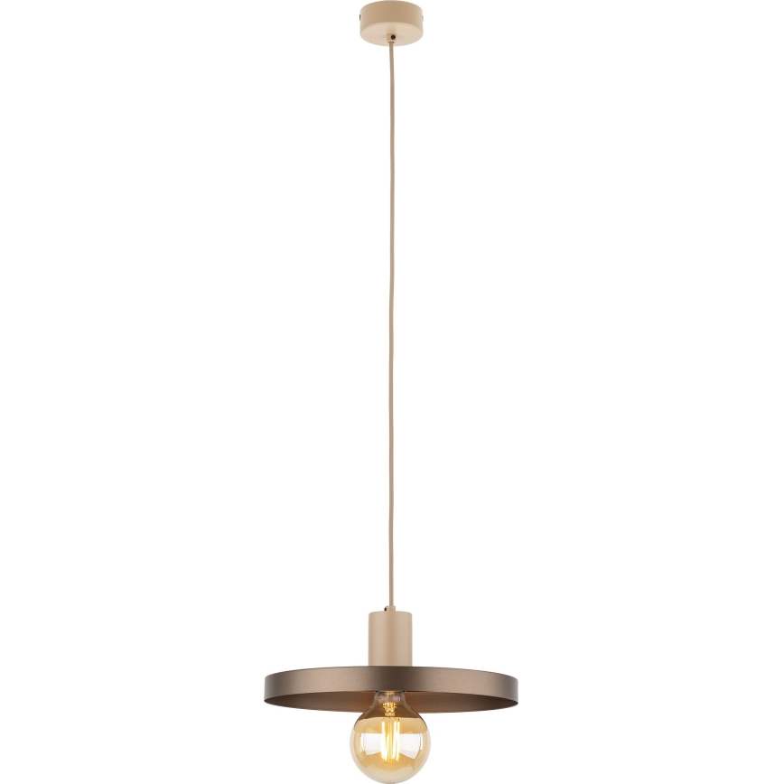 Lustr na lanku SILA 1xE27/15W/230V pr. 30 cm hnědá/béžová