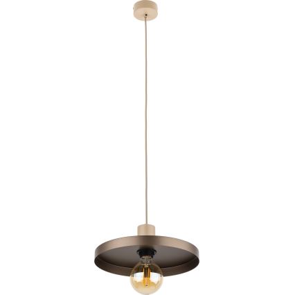 Lustr na lanku SILA 1xE27/15W/230V pr. 30 cm hnědá/béžová
