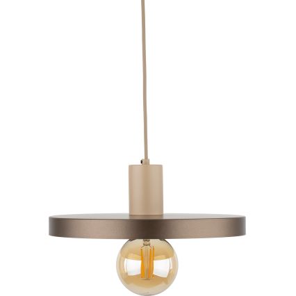 Lustr na lanku SILA 1xE27/15W/230V pr. 30 cm hnědá/béžová