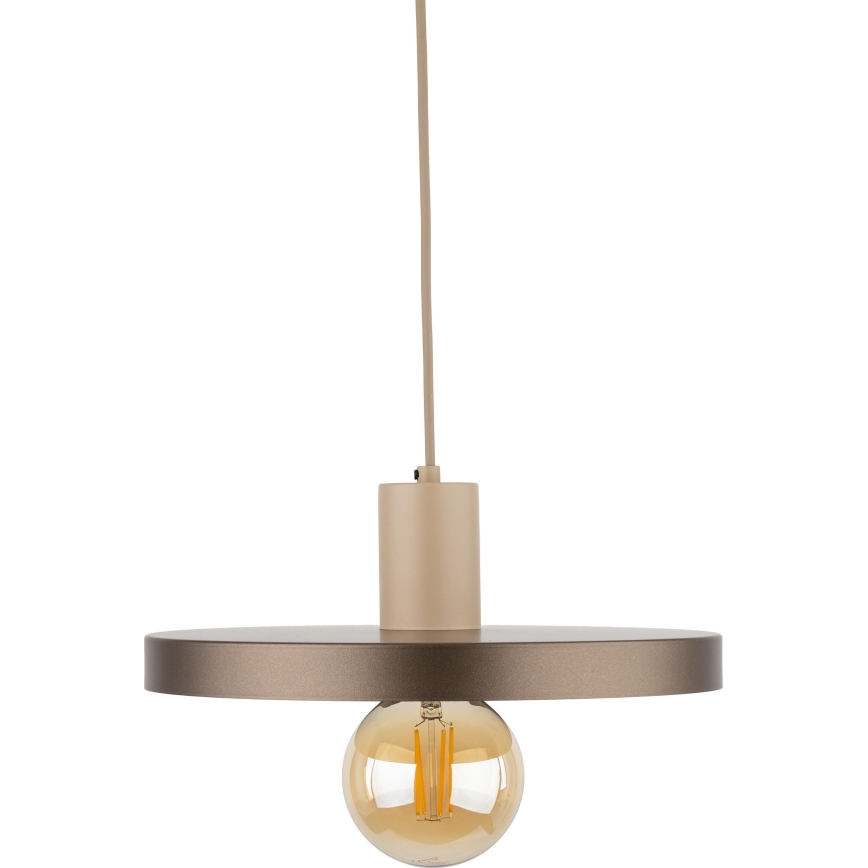 Lustr na lanku SILA 1xE27/15W/230V pr. 30 cm hnědá/béžová