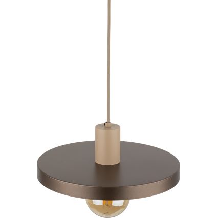 Lustr na lanku SILA 1xE27/15W/230V pr. 30 cm hnědá/béžová