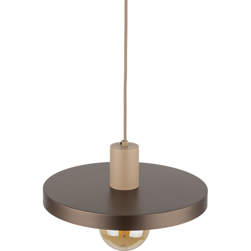 Lustr na lanku SILA 1xE27/15W/230V pr. 30 cm hnědá/béžová