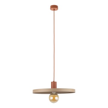 Lustr na lanku SILA 1xE27/15W/230V pr. 40 cm béžová/cihlová