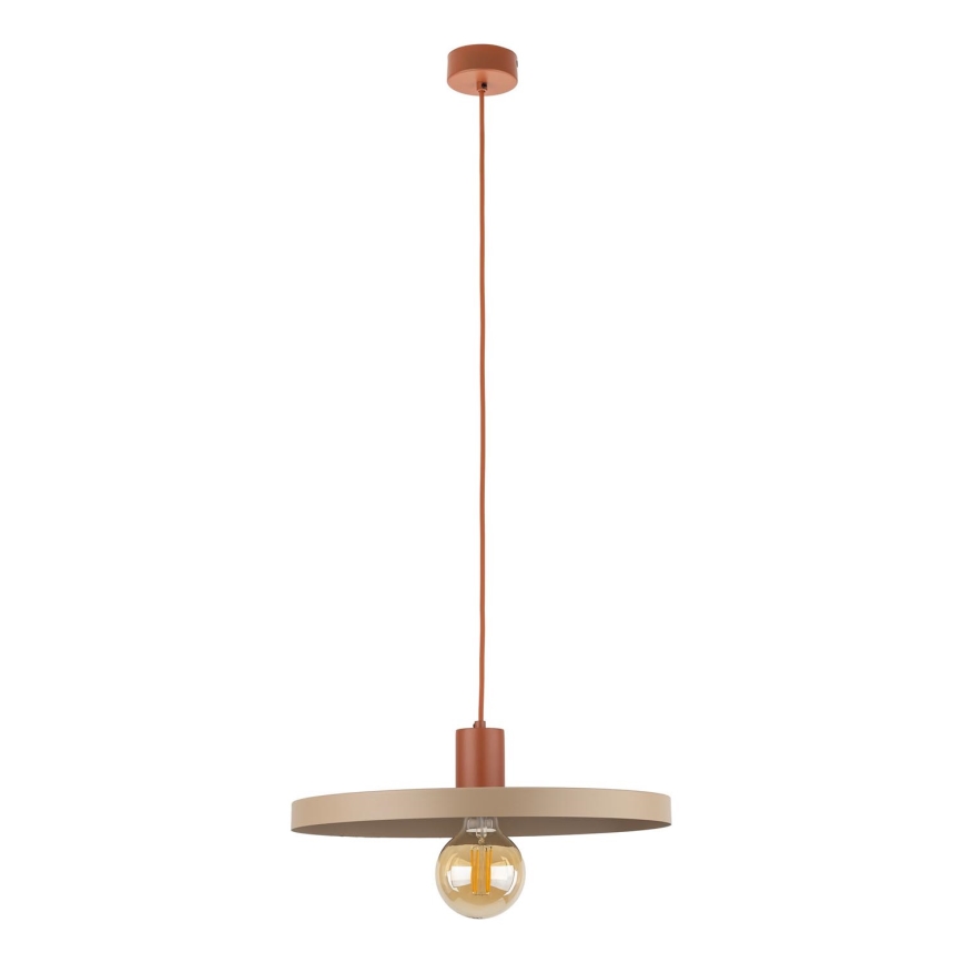 Lustr na lanku SILA 1xE27/15W/230V pr. 40 cm béžová/cihlová