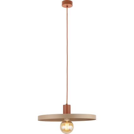 Lustr na lanku SILA 1xE27/15W/230V pr. 40 cm béžová/cihlová
