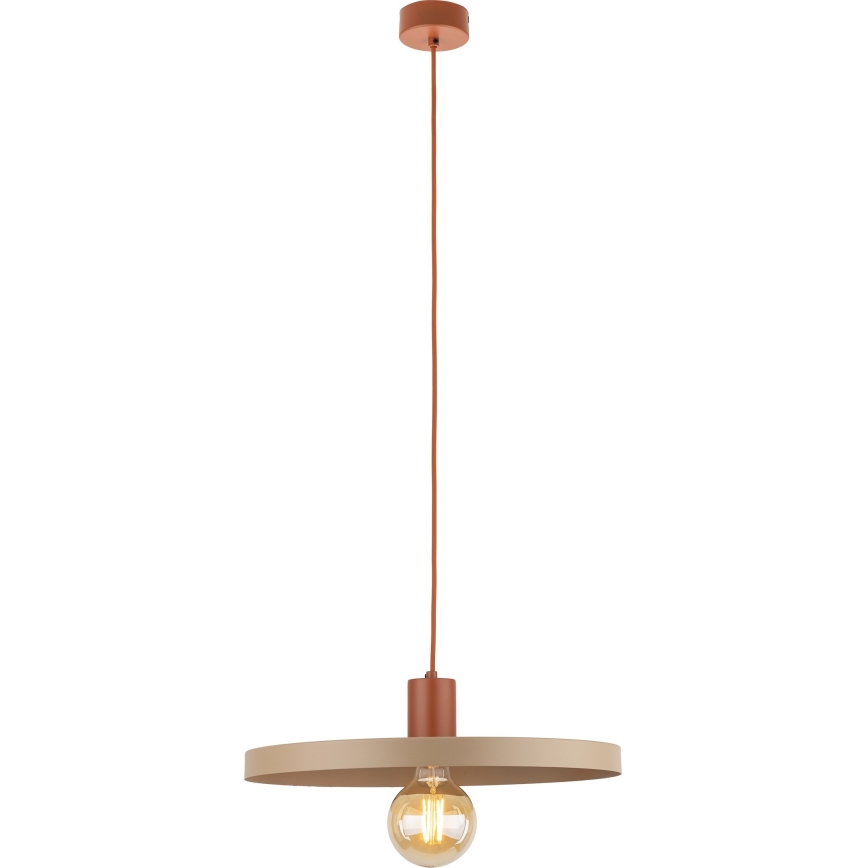 Lustr na lanku SILA 1xE27/15W/230V pr. 40 cm béžová/cihlová