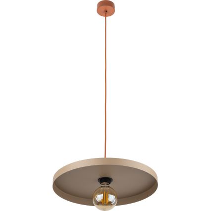 Lustr na lanku SILA 1xE27/15W/230V pr. 40 cm béžová/cihlová