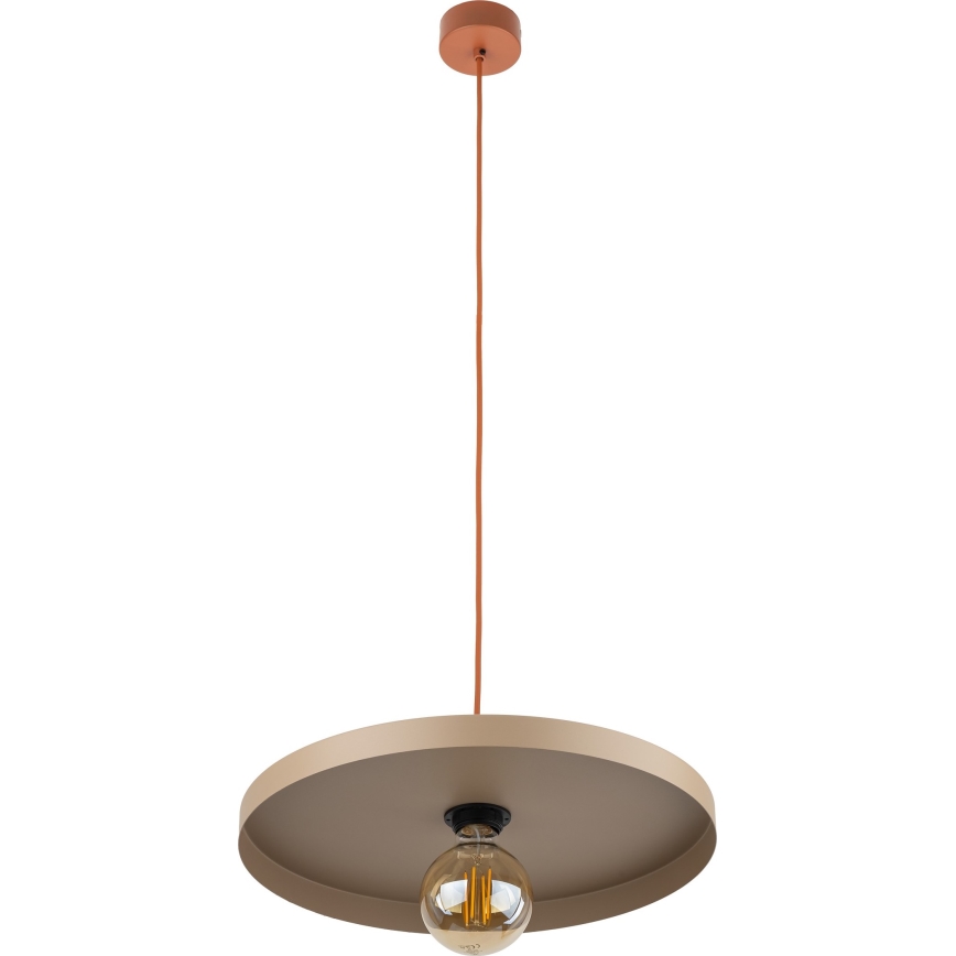 Lustr na lanku SILA 1xE27/15W/230V pr. 40 cm béžová/cihlová