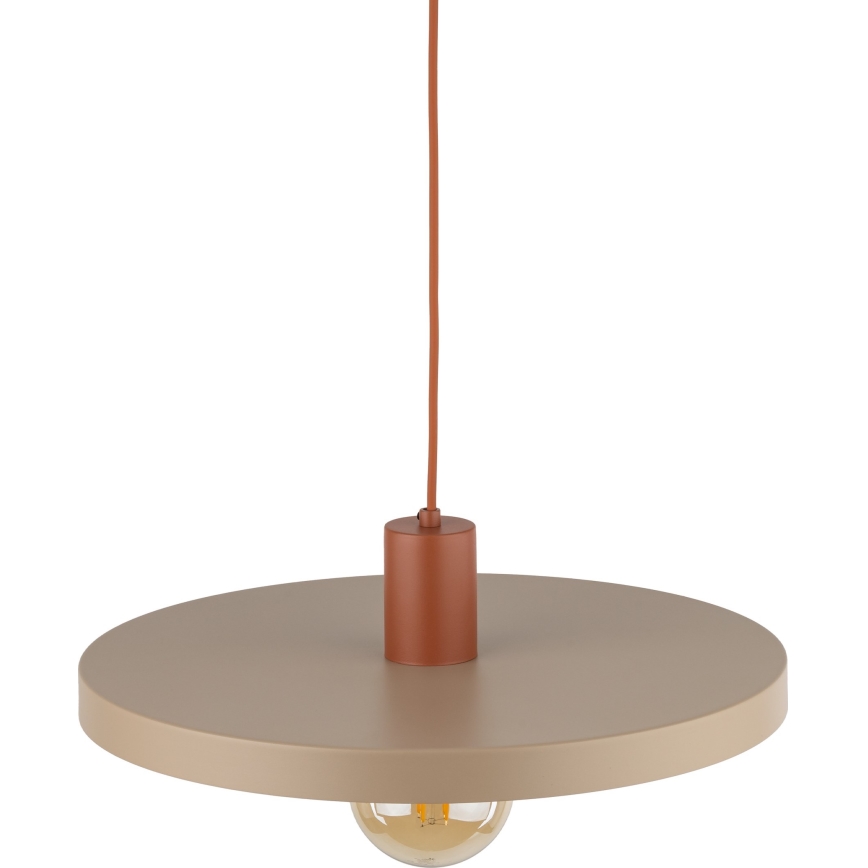 Lustr na lanku SILA 1xE27/15W/230V pr. 40 cm béžová/cihlová