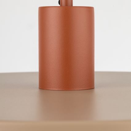Lustr na lanku SILA 1xE27/15W/230V pr. 40 cm béžová/cihlová