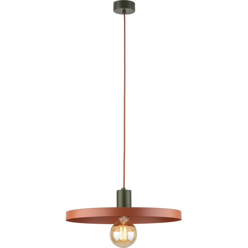 Lustr na lanku SILA 1xE27/15W/230V pr. 40 cm cihlová/zelená