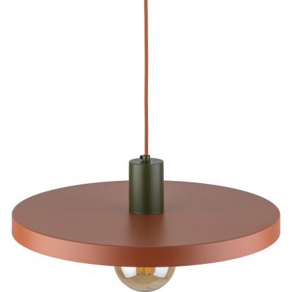 Lustr na lanku SILA 1xE27/15W/230V pr. 40 cm cihlová/zelená