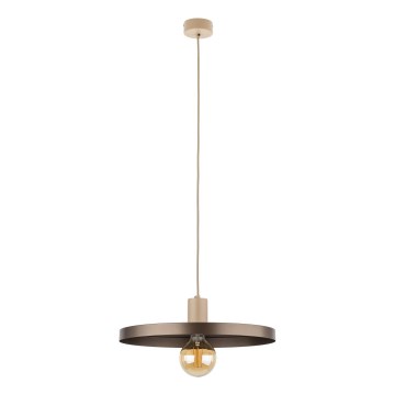 Lustr na lanku SILA 1xE27/15W/230V pr. 40 cm hnědá/béžová