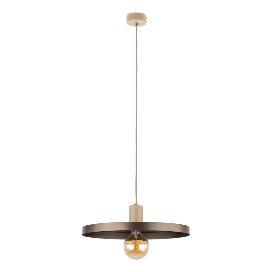 Lustr na lanku SILA 1xE27/15W/230V pr. 40 cm hnědá/béžová