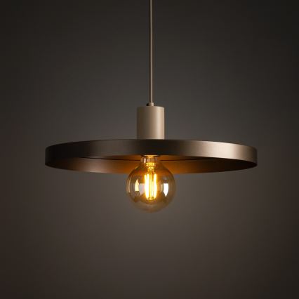 Lustr na lanku SILA 1xE27/15W/230V pr. 40 cm hnědá/béžová