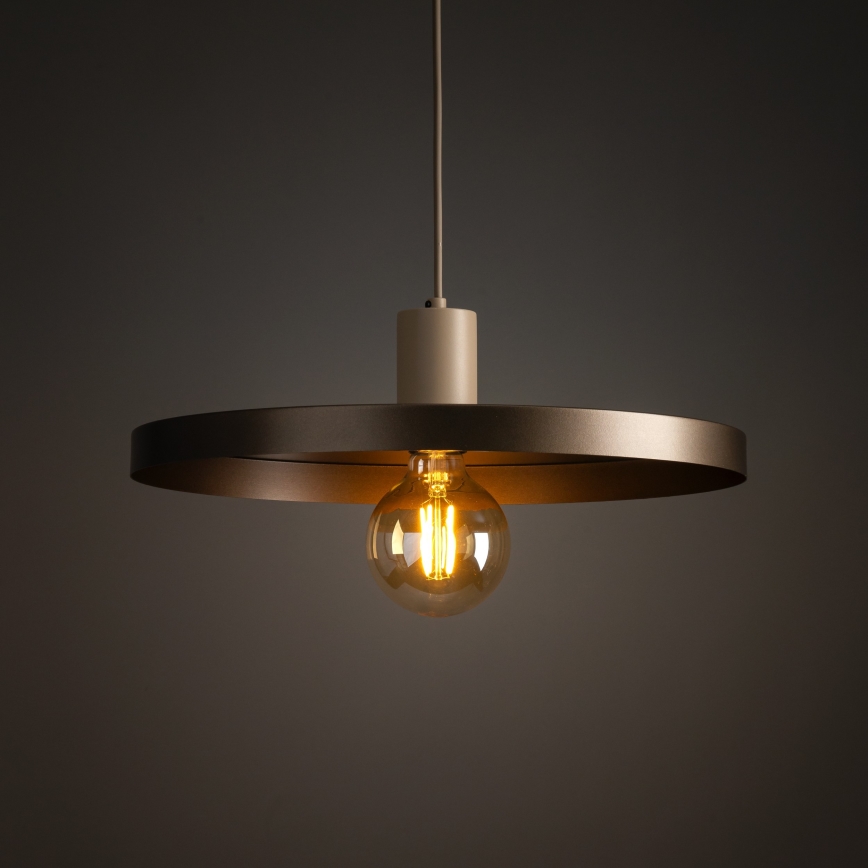 Lustr na lanku SILA 1xE27/15W/230V pr. 40 cm hnědá/béžová