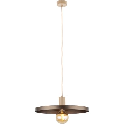 Lustr na lanku SILA 1xE27/15W/230V pr. 40 cm hnědá/béžová