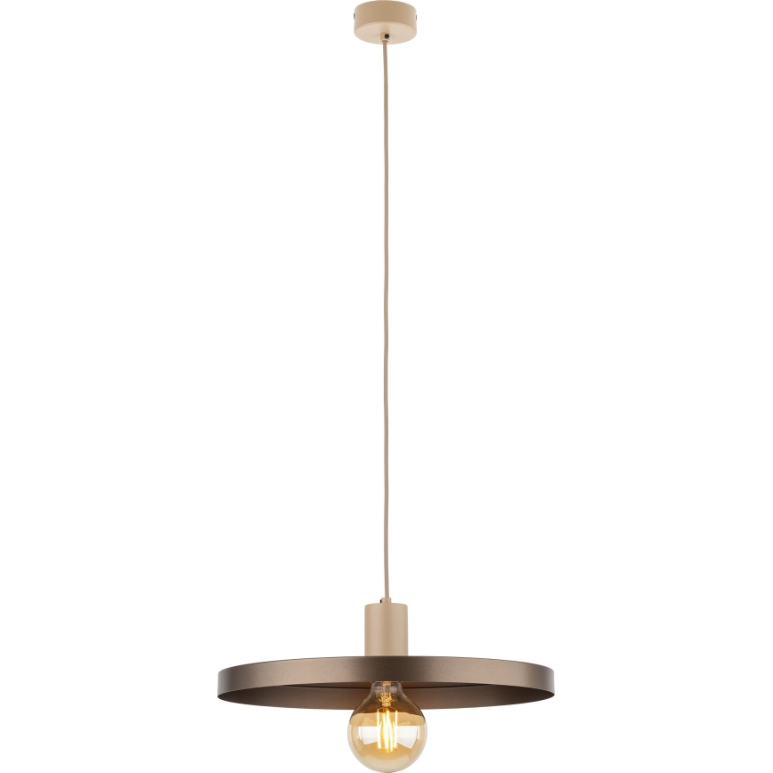 Lustr na lanku SILA 1xE27/15W/230V pr. 40 cm hnědá/béžová