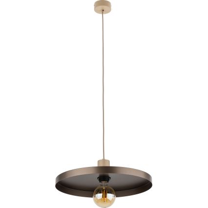 Lustr na lanku SILA 1xE27/15W/230V pr. 40 cm hnědá/béžová