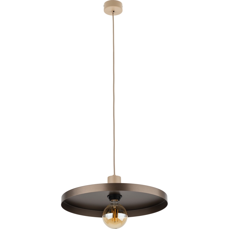 Lustr na lanku SILA 1xE27/15W/230V pr. 40 cm hnědá/béžová