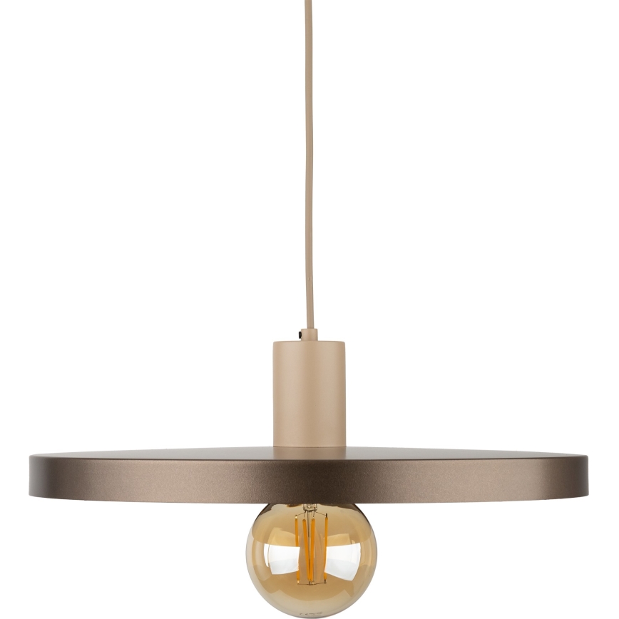 Lustr na lanku SILA 1xE27/15W/230V pr. 40 cm hnědá/béžová