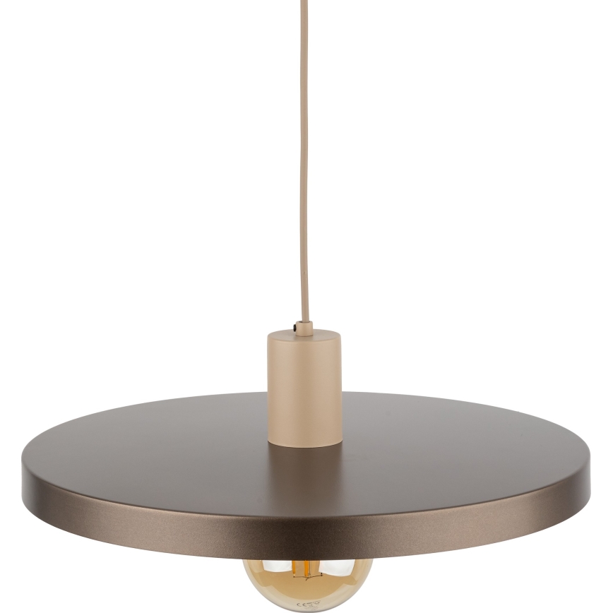 Lustr na lanku SILA 1xE27/15W/230V pr. 40 cm hnědá/béžová