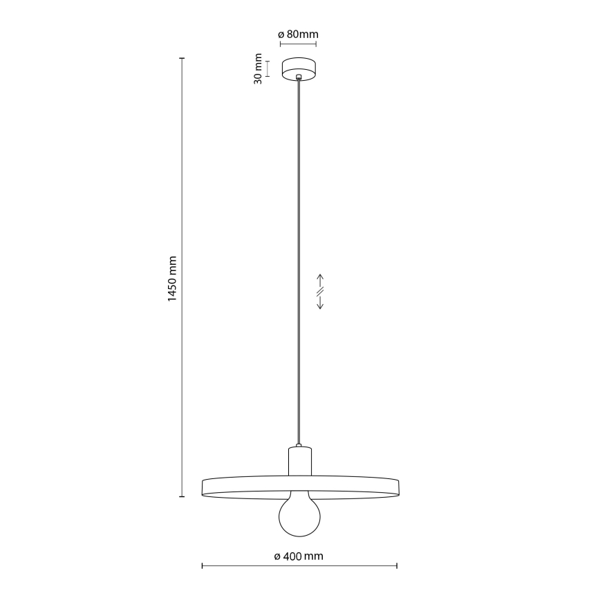 Lustr na lanku SILA 1xE27/15W/230V pr. 40 cm hnědá/béžová