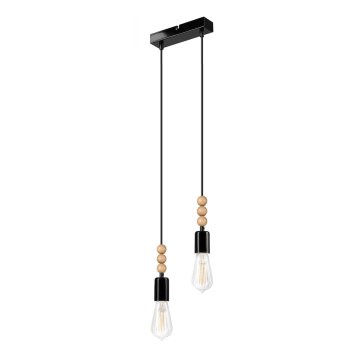 Lustr na lanku SIMON 2xE27/60W/230V černá