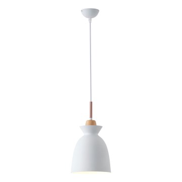Lustr na lanku SIMPLO 1xE27/15W/230V bílá pr. 19,5 cm
