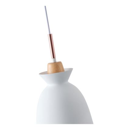 Lustr na lanku SIMPLO 1xE27/15W/230V bílá pr. 19,5 cm