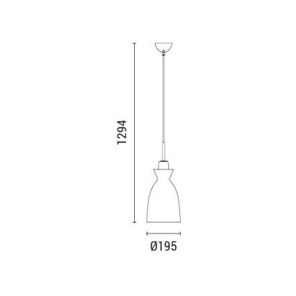 Lustr na lanku SIMPLO 1xE27/15W/230V bílá pr. 19,5 cm